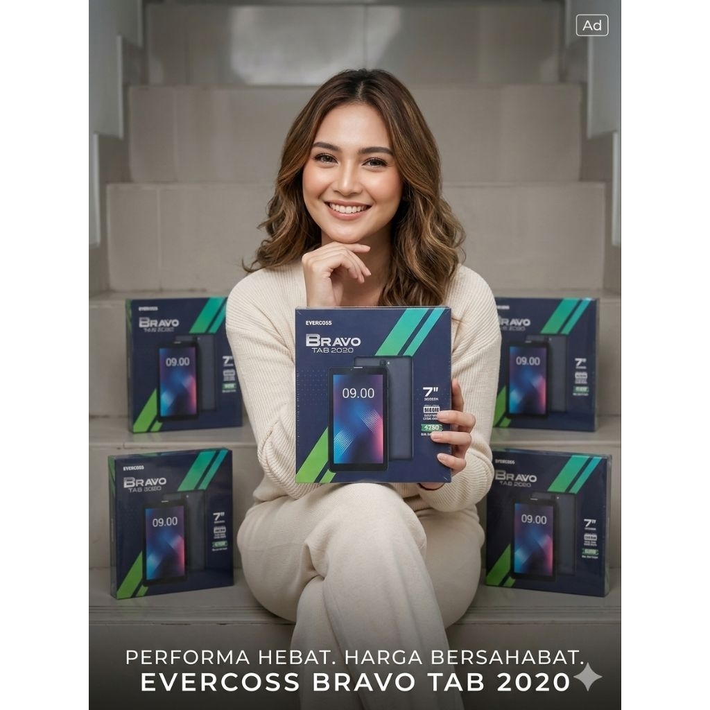 Evercoss Bravo 2020 Tablet Tab RAM 3GB ROM 32GB Layar 7 Inch 4G LTE