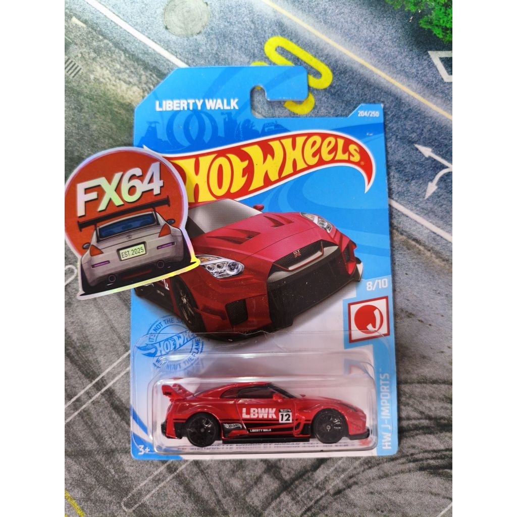HOT WHEELS LBWK NISSAN R 35GT RED/MERAH