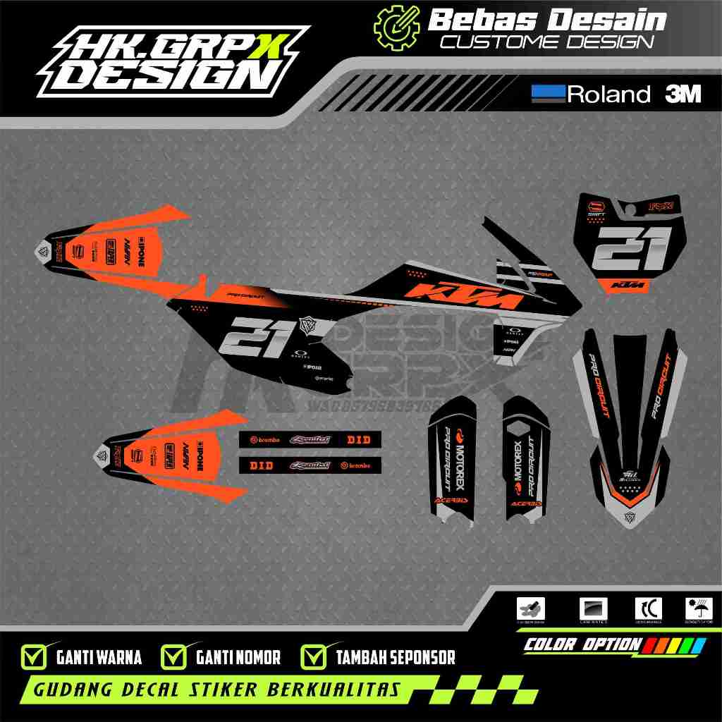 DECAL STIKER KTM 85 2020 - KTM 250 2017 - KTM 250 2020-2022 - KTM 85 2014-2016 - PREMIUM FULLBODY CU