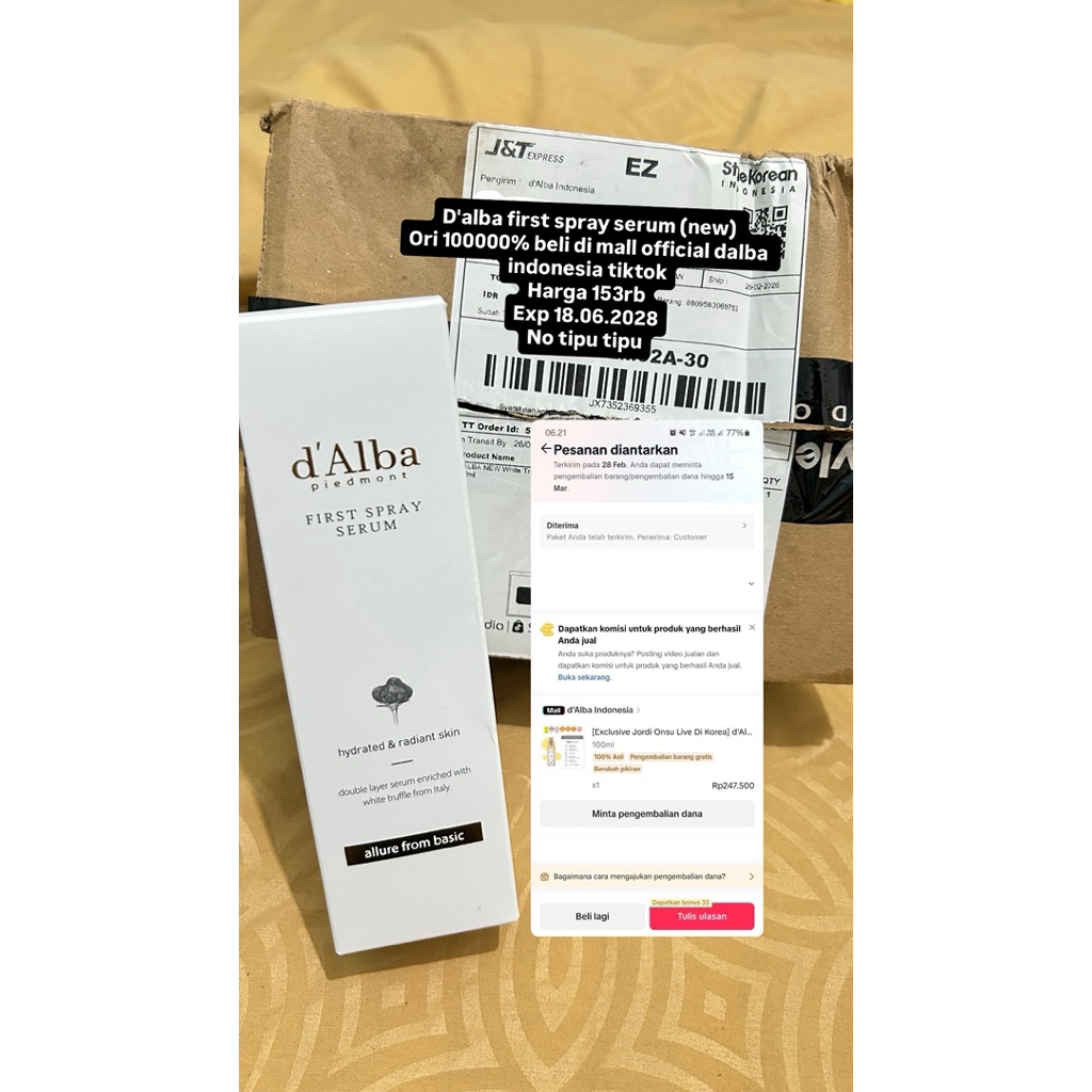 NEW D'alba White Truffle First Spray Serum 100ml ORI 100% / dalba first spray serum bukan PRELOVED/P