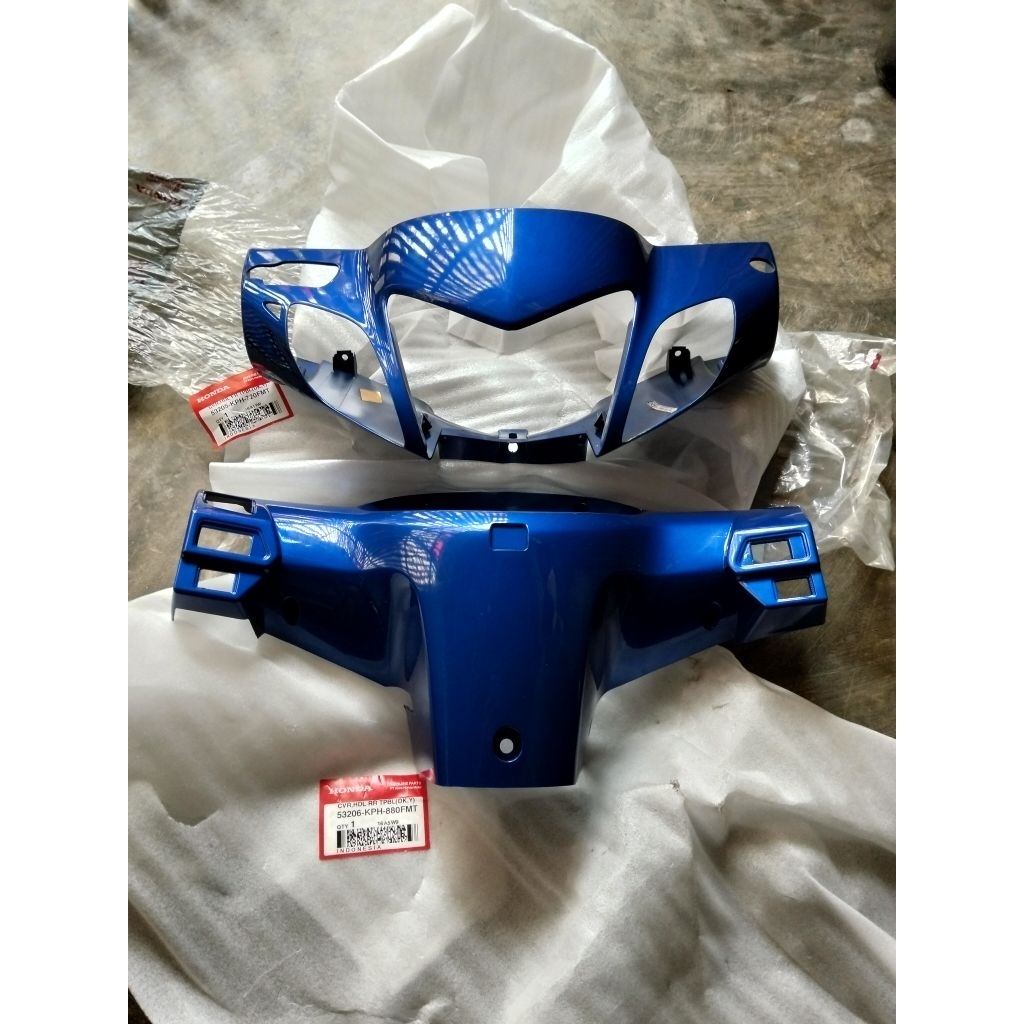 Cover Batok depan belakang Karisma x biru tua original AHM
