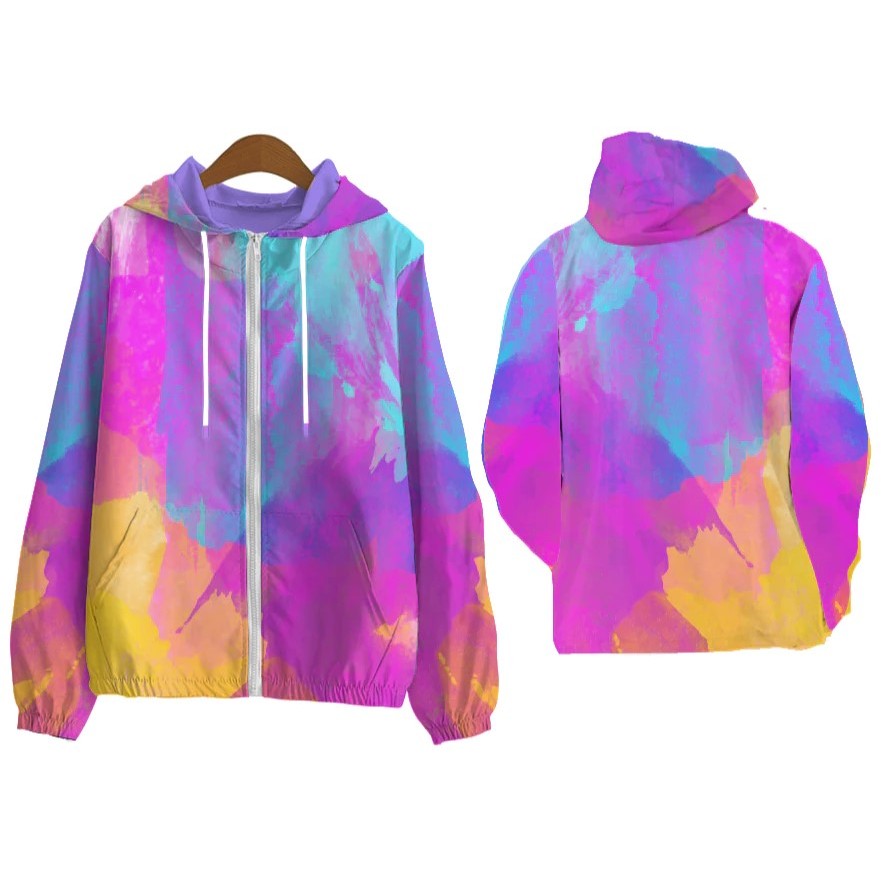 JAKET PARASUT WATERFOOP  WANITA MOTIF ABSTRAK | JAKET WANITA | JAKET OLAHRAGA