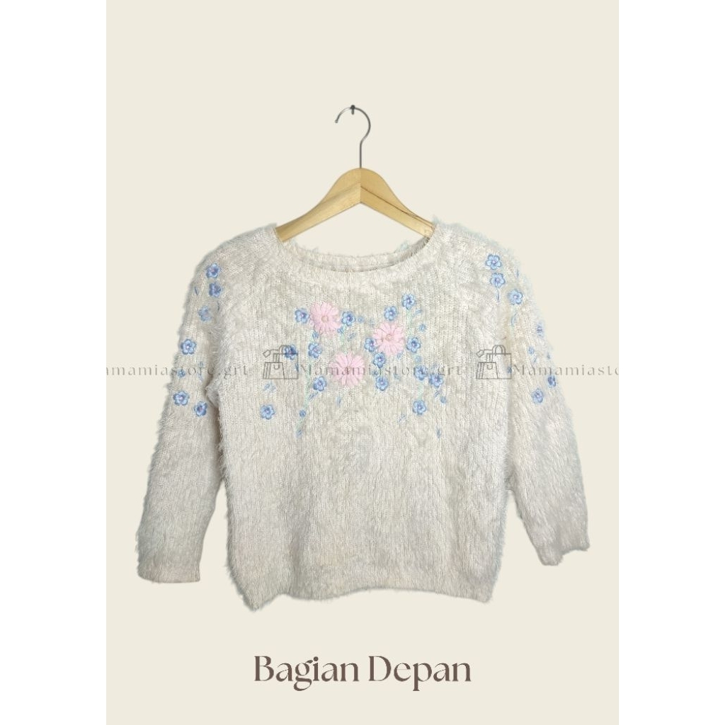 Mamamiastore.grt - Sweater rajut mix fuzzy sulam bordir