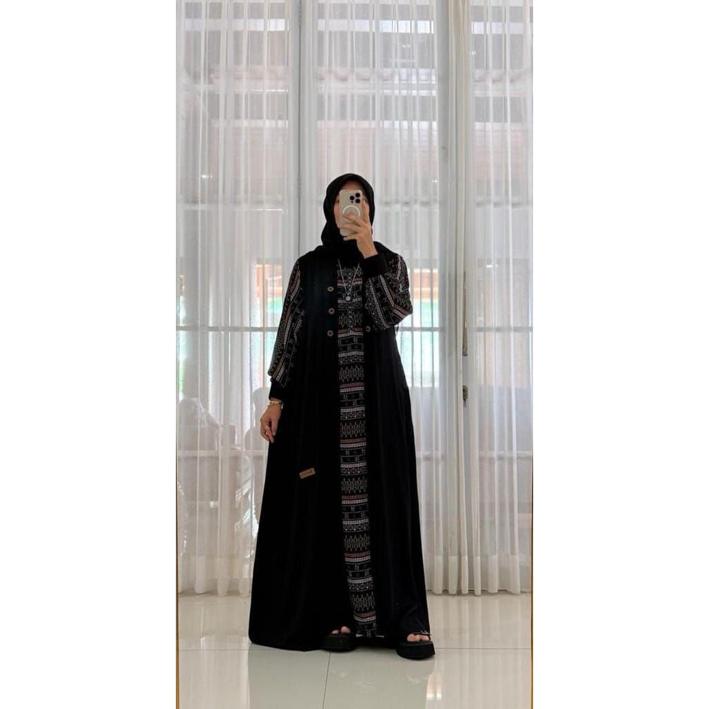 DRESS HITAM MARBELA BY NADHEEFA STORE ((READY))