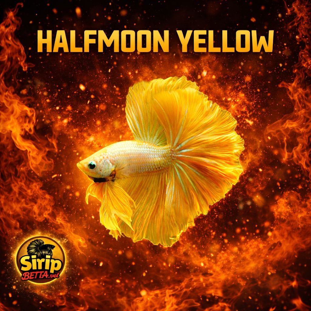 Cupang YELLOW Halfmoon (HM) – Cupang Hias Berkualitas | Sirip Betta Vel