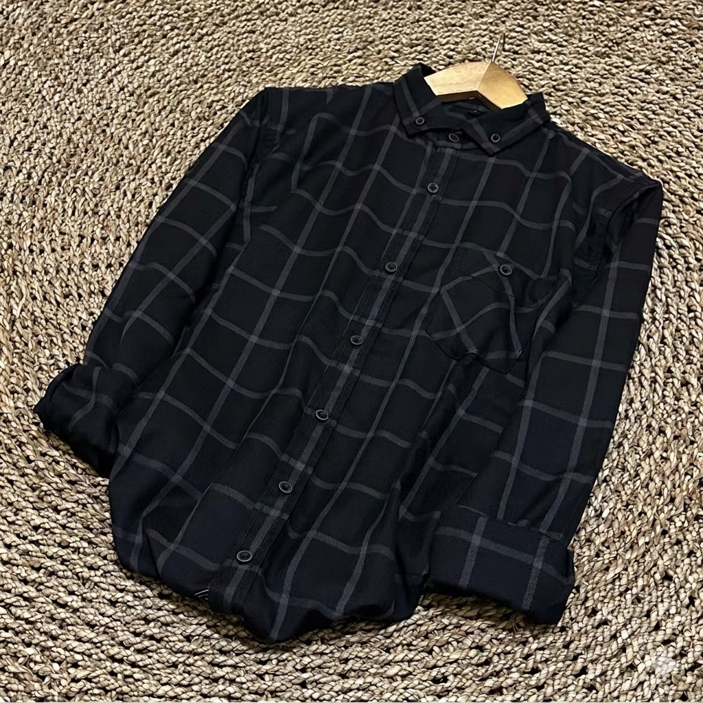 Kemeja Flanel Pria Lengan Panjang Premium Model Slimfit Gf017