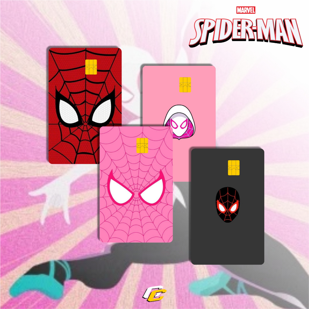 STIKER PELINDUNG KARTU SKIN CARD ATM DEBIT CREDIT CARD KTP E-MONEY STICKER MOTIF MARVEL SPIDERMAN GW