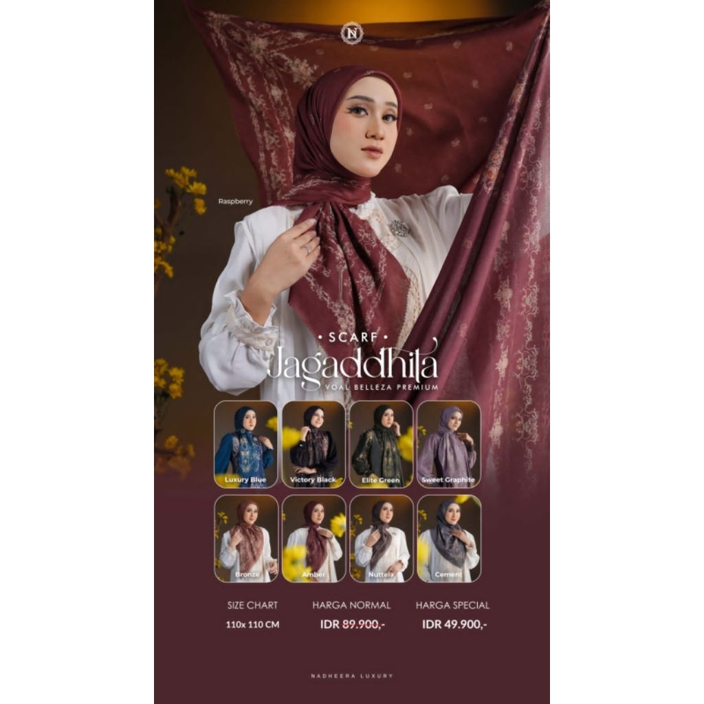 Nadheera Hijab Nadheera Luxury Jagaddhita scarf