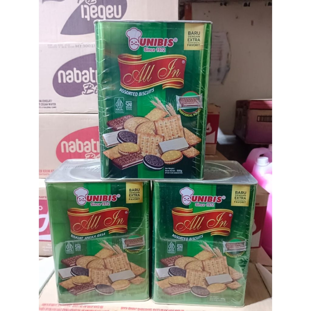 Biskuit Kaleng Unibis Assorted Cookies Kaleng Snack Kue Kering