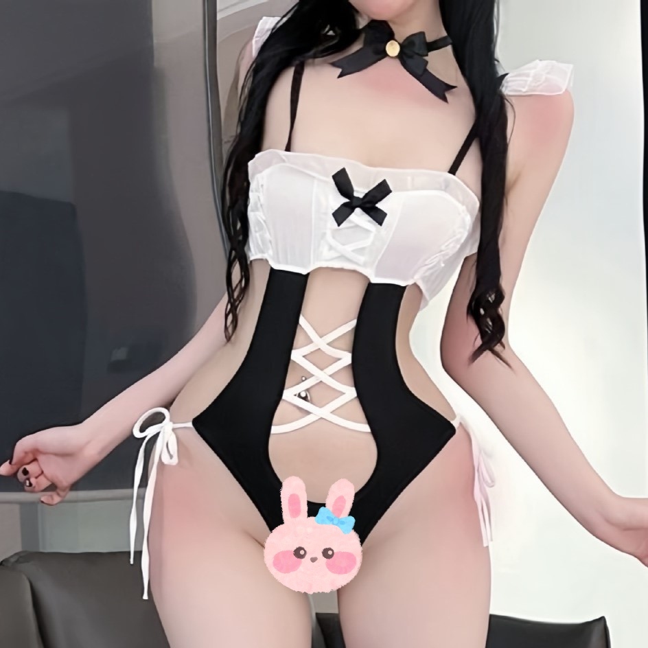 Sexy Lingerie Maid Bodysuit Swimsuit Baju Tidur Dinas Malam Seksi Wanita Jumbo Big Size