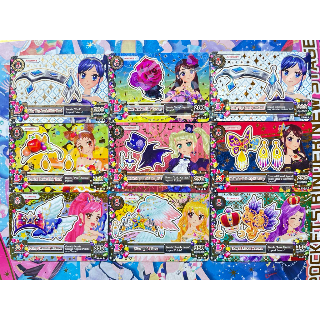 Kartu Aikatsu Accessory Premium Original Rose Bonbon Starlight Tiara Gothic Magician Bon Bon Royal M