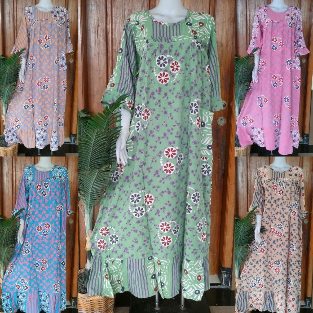 DASTER HUZA SEKDRES LIVANA DASTER PANJANG LENGAN 7/8 BAHAN ADEM UKURAN XL