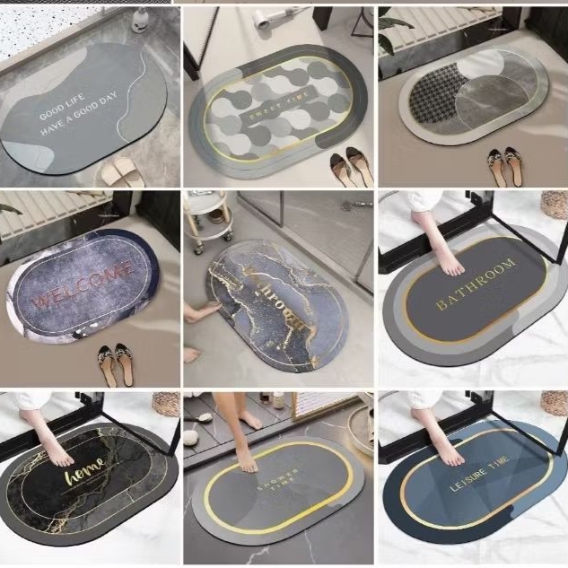 KESET MARMER / MARBLE OVAL DAN KOTAK DIATOMITE VIRAL ANTI SLIP MUDAH MENYERAP