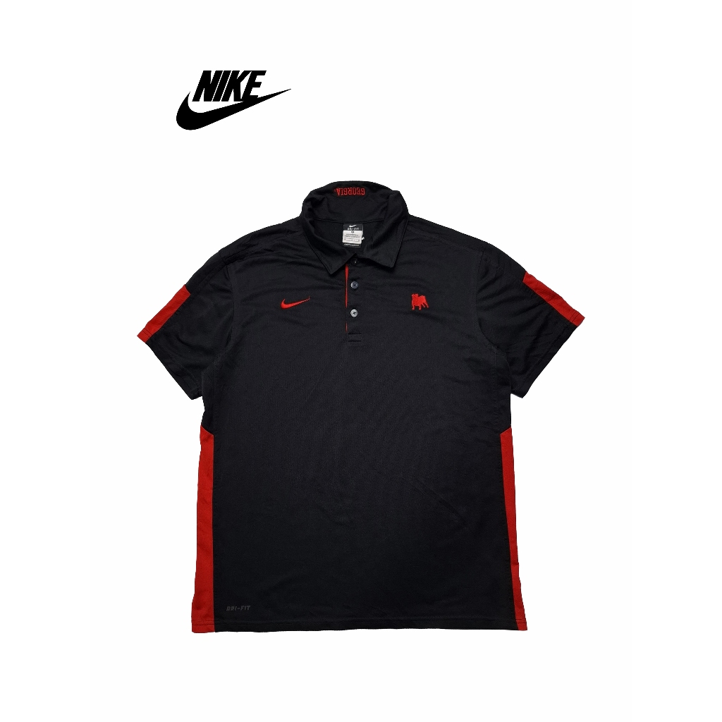 Polo Shirt Nike Golf Original Hitam Merah – Dry Fit | Sport Casual