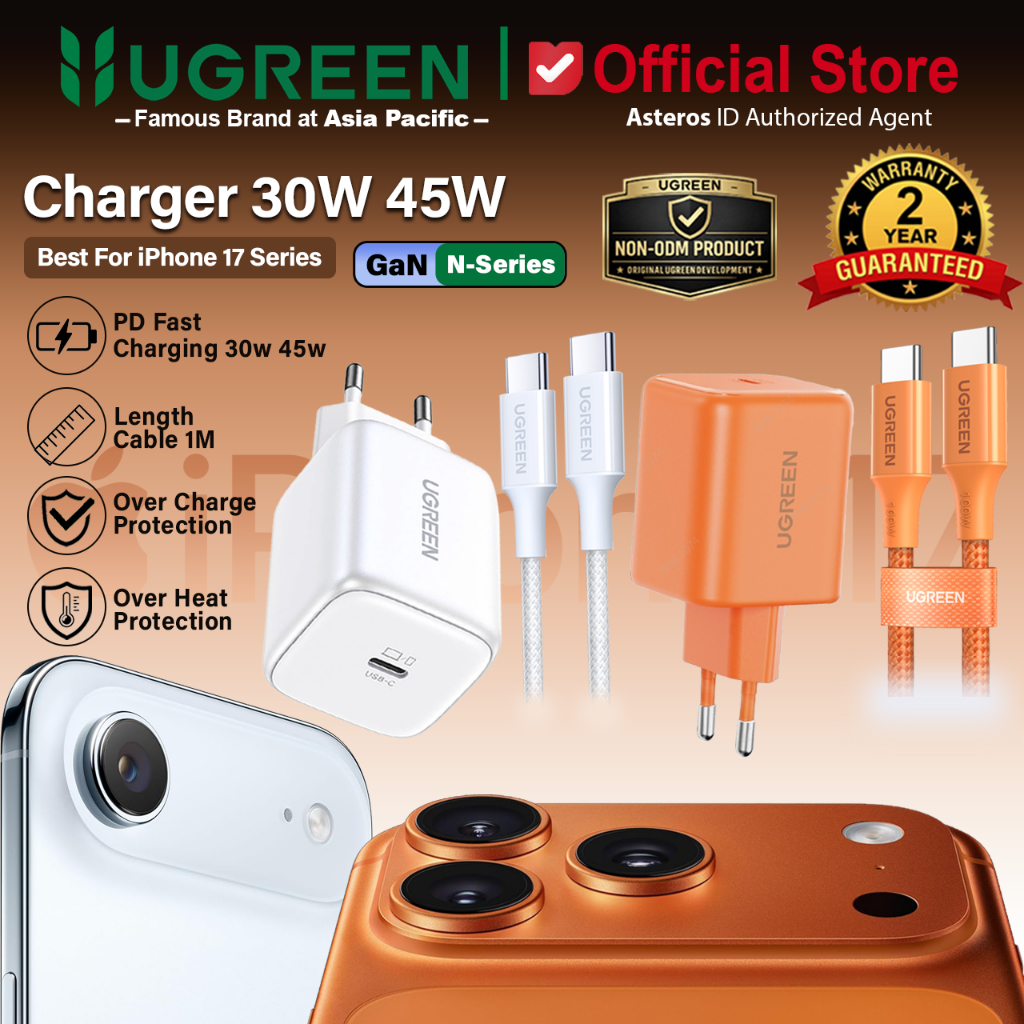 UGREEN Charger iPhone 17 17 Air 17 Pro 17 Pro Max PD Type C to Type C Fast Charging 20W 30W 40W