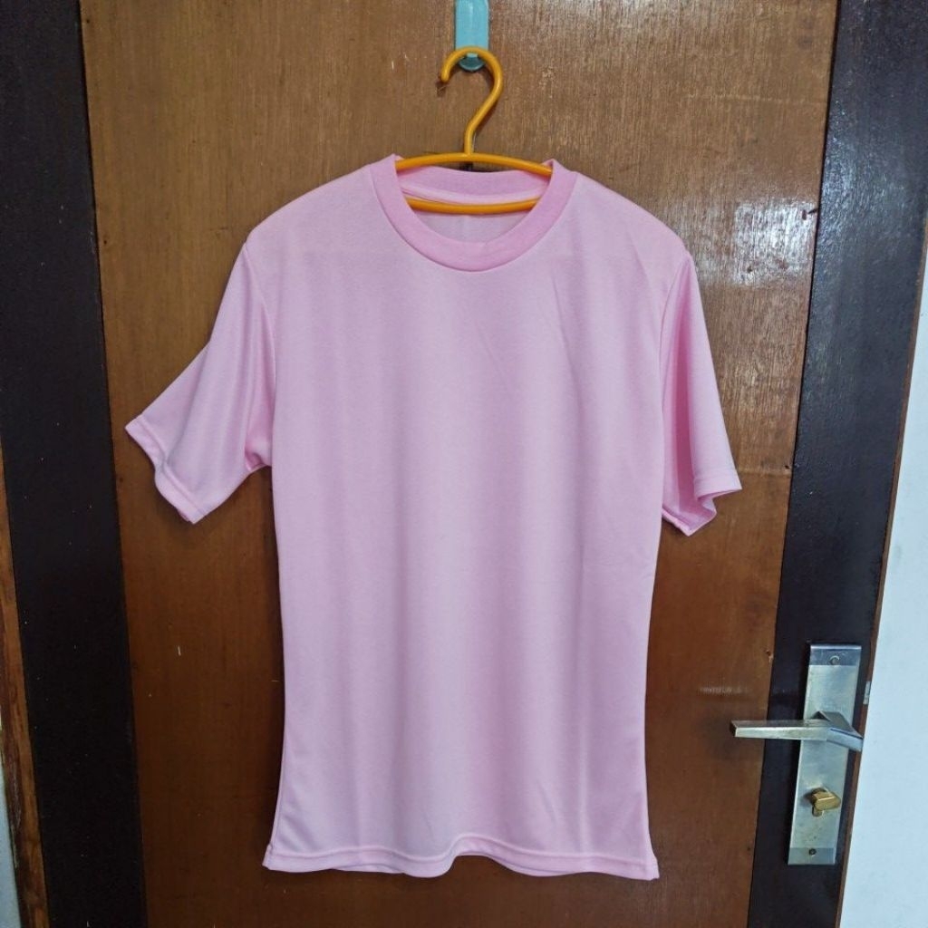 baju kaos polos atasan olahraga wanita warna pink