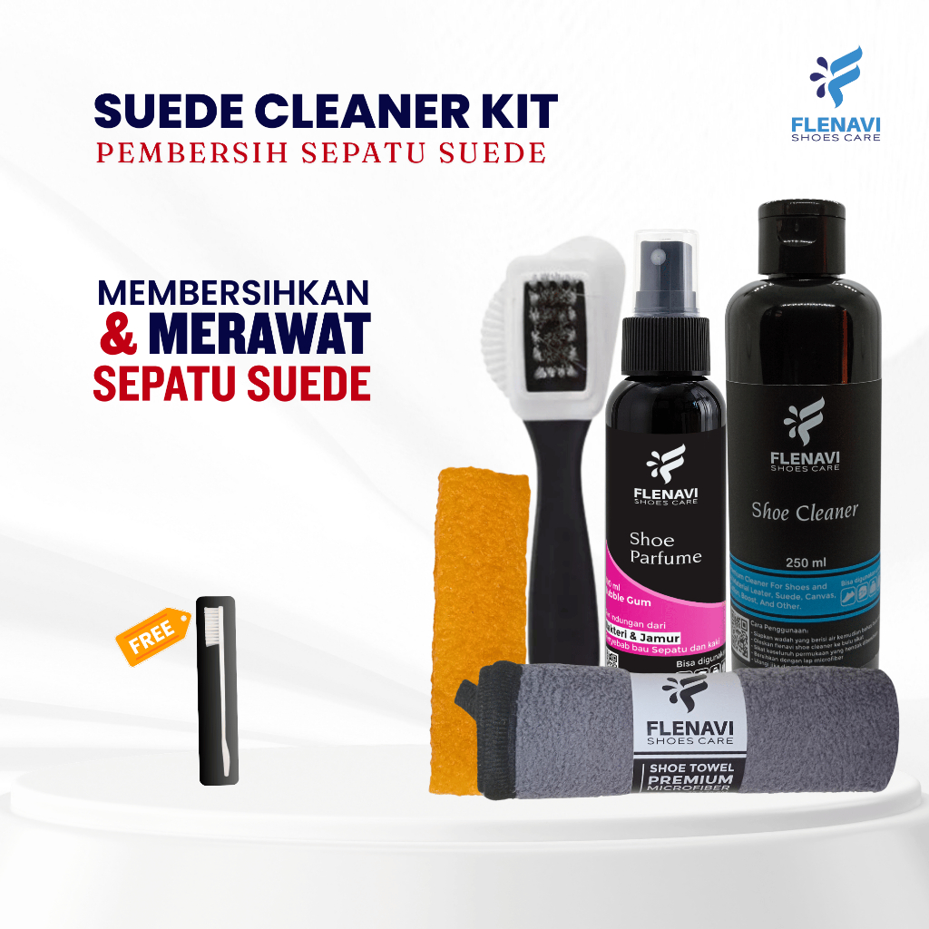 Paket Pembersih Sepatu Suede | Suede Cleaner, Penghapus Suede, Sikat Sepatu Suede - Flenavi