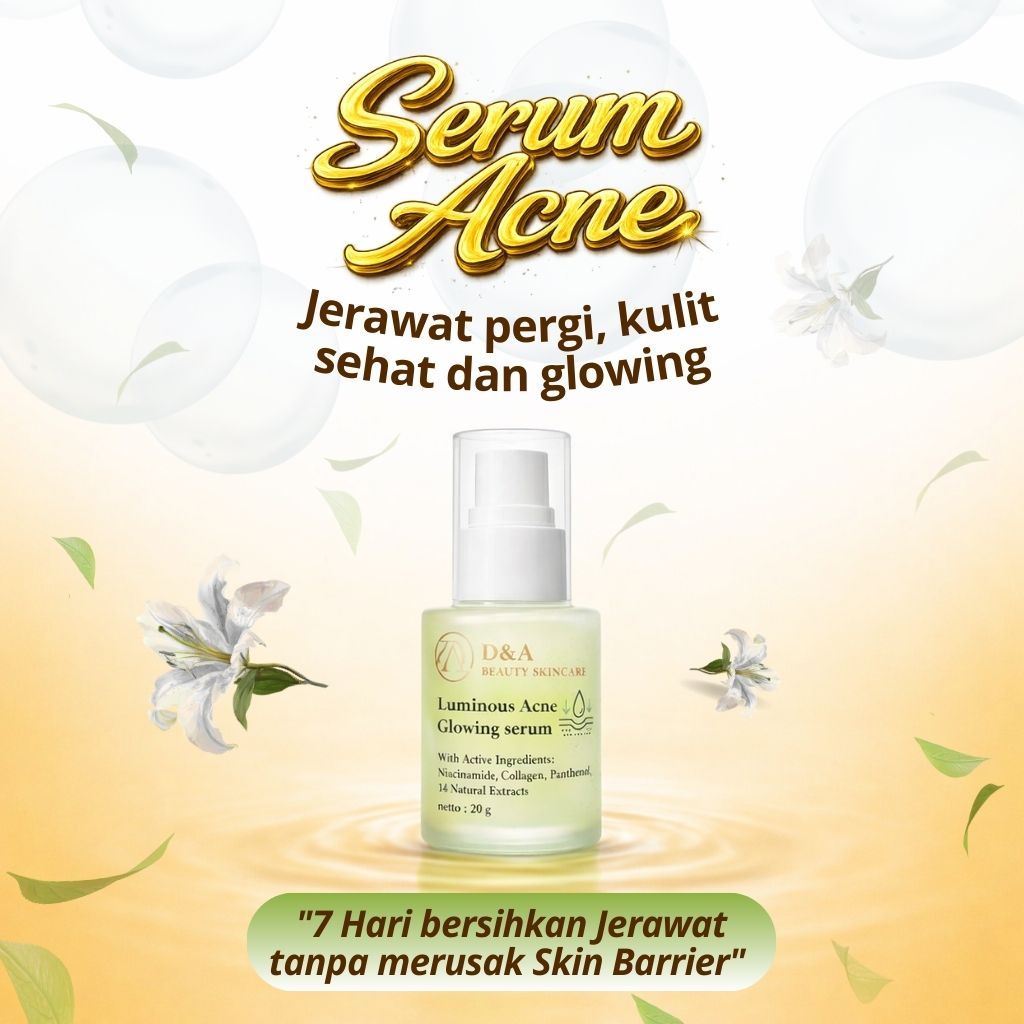Serum Acne- Serum Jerawat- D&A Beauty Skincare Luminous Acne Glowing Serum Niacinamide