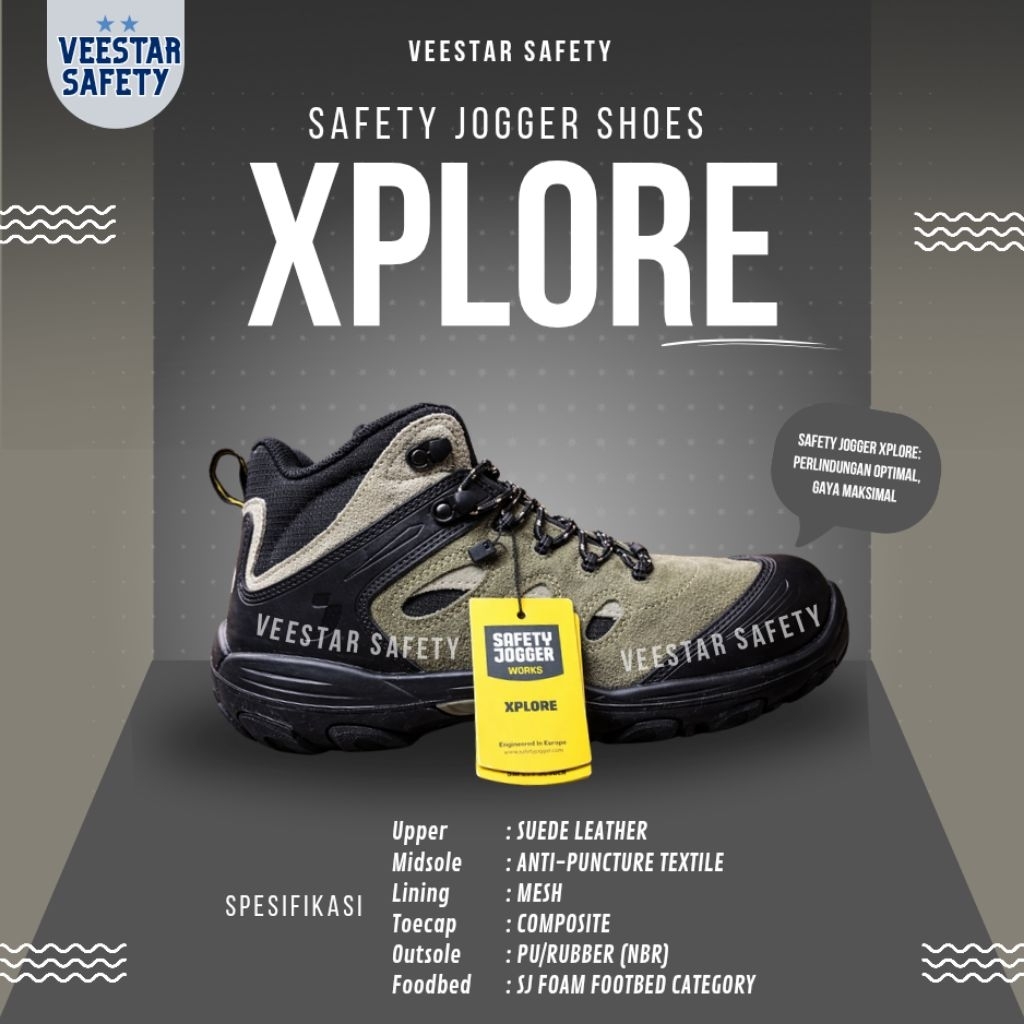 [ORIGINAL] Safety Jogger XPLORE S3 - Waterproof, Metal Free, Sporty Safety Shoes‎