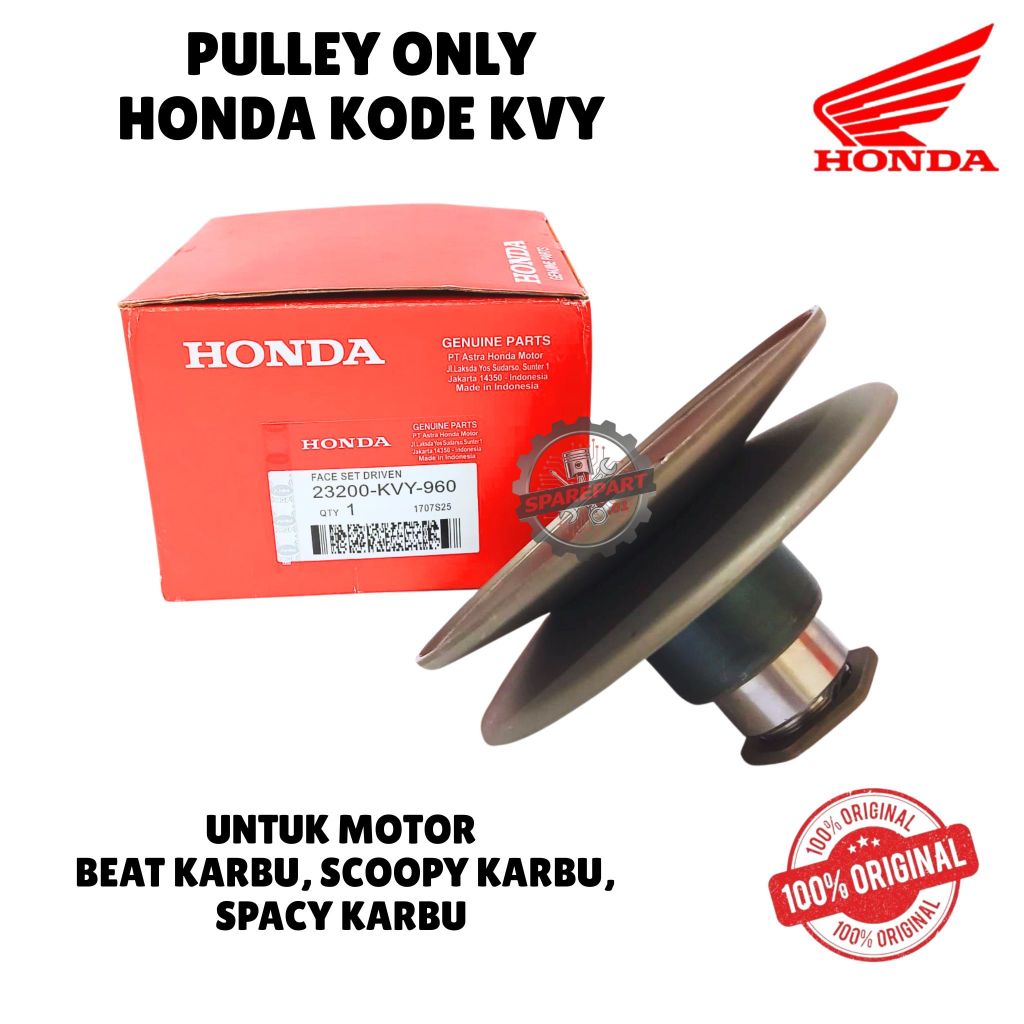 PULLEY ONLY ORIGINAL HONDA KODE KVY, BEAT KARBU, SCOOPY KARBU, SPACY KARBU