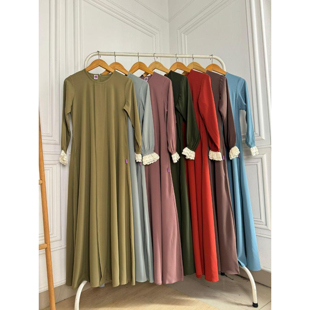 Gamis Abaya polos Warna by Dharby / DNL premium wenwencollections muslim brand new black burgundy bl