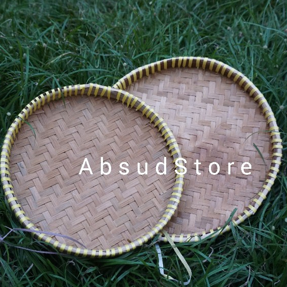 Tampah Bambu / Tambir Anyaman 30 cm | Nampan Bambu Kecil | Tempat Makanan Tradisional & Dekorasi Nat