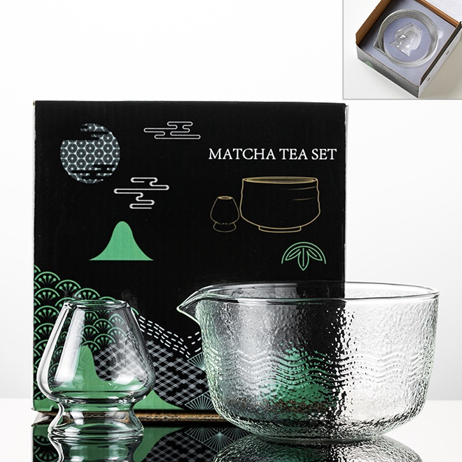 Matcha Tea Set Glass Bowl Bening Japanese Matcha Bowl Set Estetik Tea Ceremony Set Matcha Jepang Pre