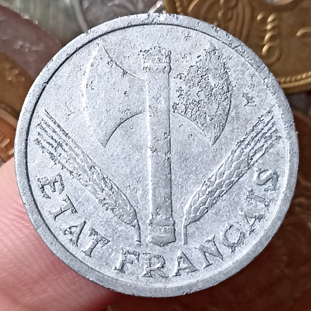 Koin Kuno France 1 Francs Vichy French State State 1943
