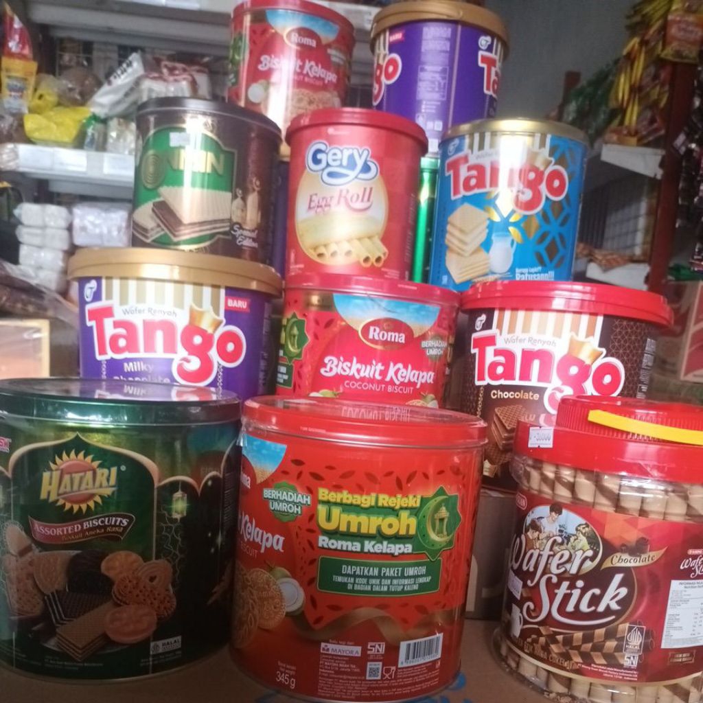 VARIAN ROTI KALENG JAJANAN LEBARAN KALENG | TANGO | NISSIN | ROMA | WAFER STICK | GERY EGG ROLL | HA