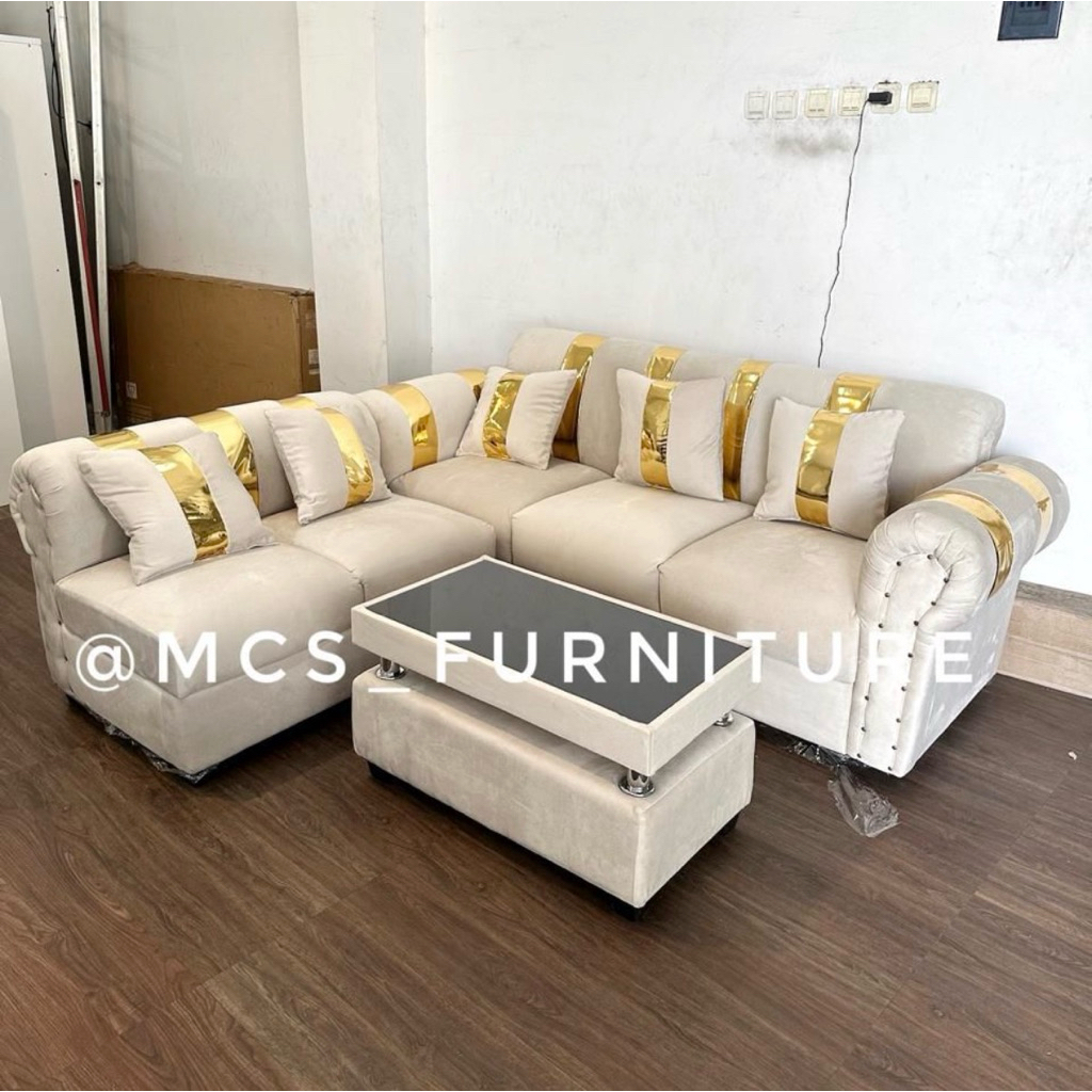 Sofa Chesterfield Turki L Puff Kancing Mebel Furniture MCS Semarang