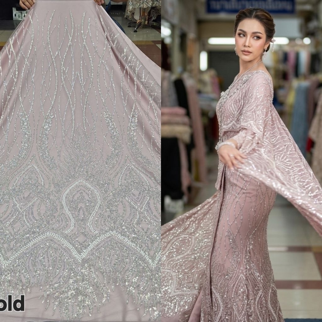 Kain bahan tile Payet aksesoris import premium/ kain bahan tile Payet aksesoris mewah