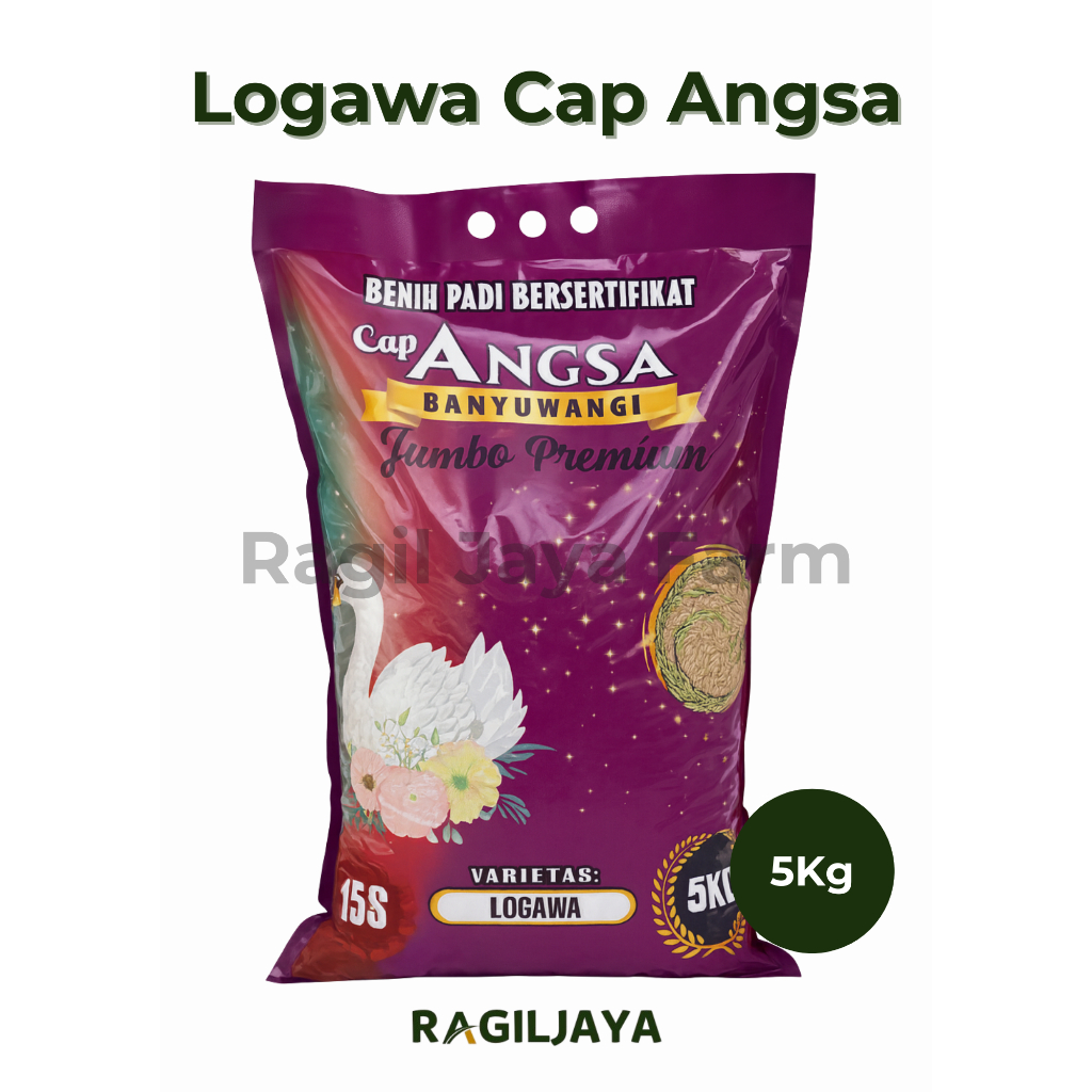 Benih Padi Logawa Putih Cap Angsa Banyuwangi - 5Kg