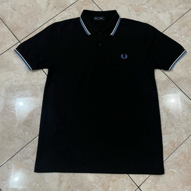 POLO FRED PERRY LIST BLUE WHITE