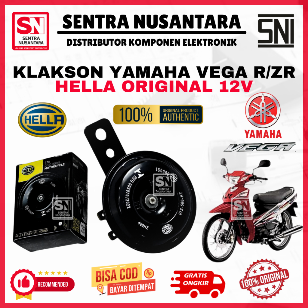 Klakson YAMAHA VEGA ORIGINAL MERK HELLA | Klakson Motor YAMAHA VEGA MEREK HELLA ASLI | Klakson VEGA 