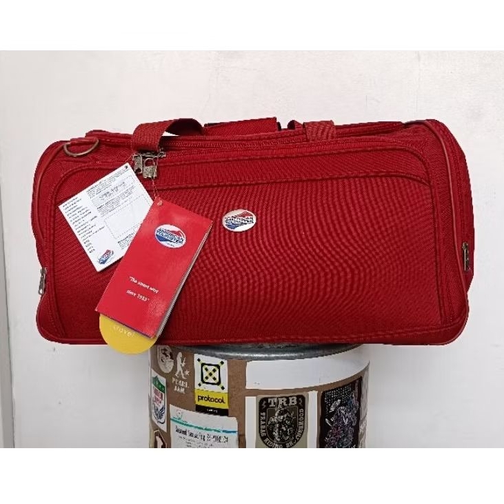 Original Tas Traveling AMERICAN TOURISTER BNWT Size Besar Duffle Bag Slempang not Ransel
