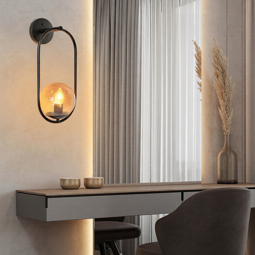 Lampu hias dinding samping nakas kaca cermin rias kasur MODERN MINIMALIS OVAL GLASS simple elegan li