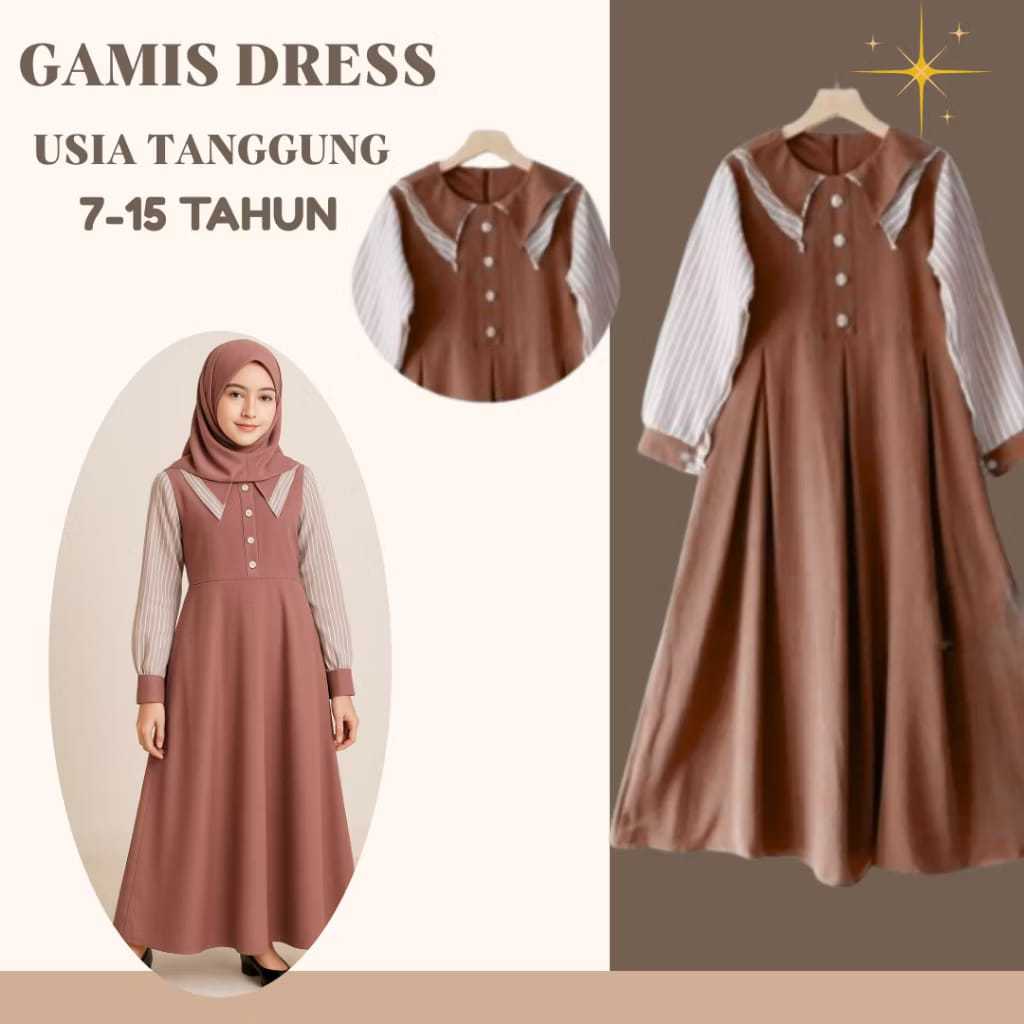 Tatiana Dress Gamis Anak Tanggung Terbaru 2026 Baju Muslim Anak Baju Gamis lebaran Dress Muslim Anak