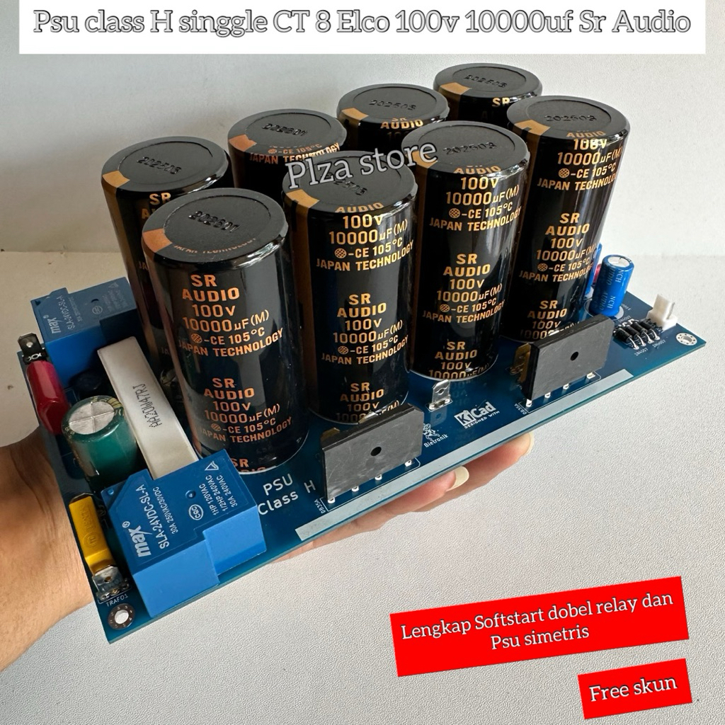 Psu class H 100v 10000uf SR Audio singel CT Lengkap Softstart dan psu simetris/Psu classH singgel CT