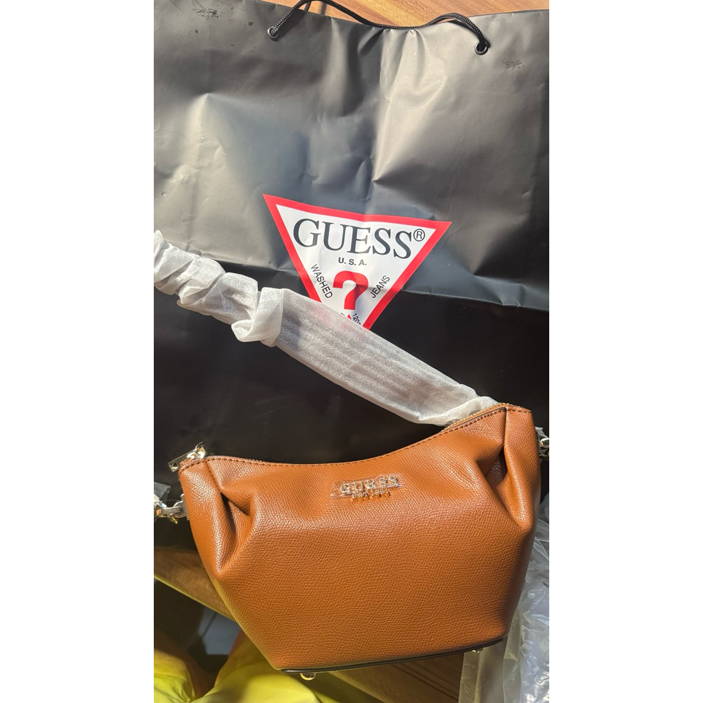 NEW TAS GUESS ORIGINAL 100% AMORETTE TOP ZIP MASIH BARU TAS BERMEREK SLING BAG