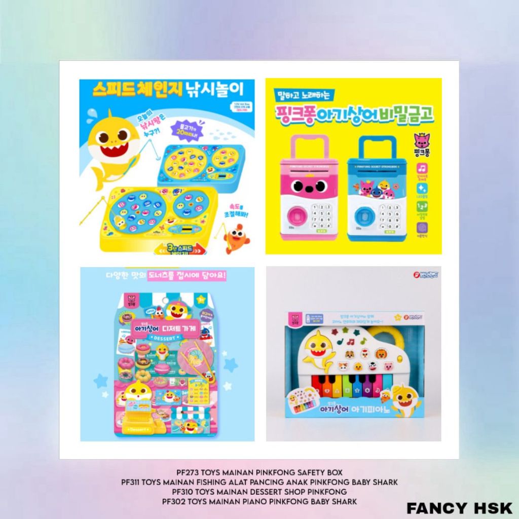 KOREA TOYS MAINAN PINKFONG SAFETY BOX FISHING ALAT PANCING DESSERT SHOP MAINAN PIANO PINKFONG BABY S