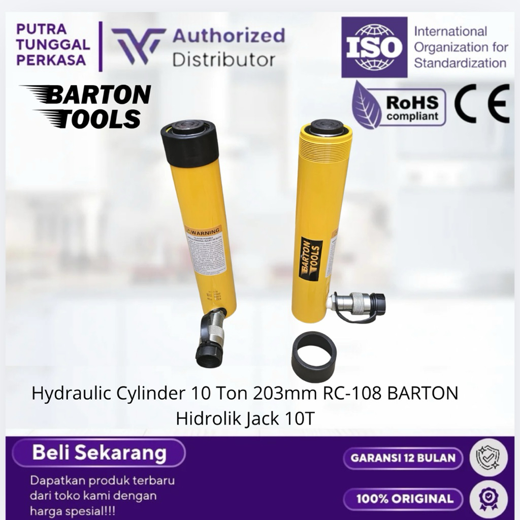 Hydraulic Cylinder 10 Ton 203mm RC-108 BARTON Hidrolik Jack 10T