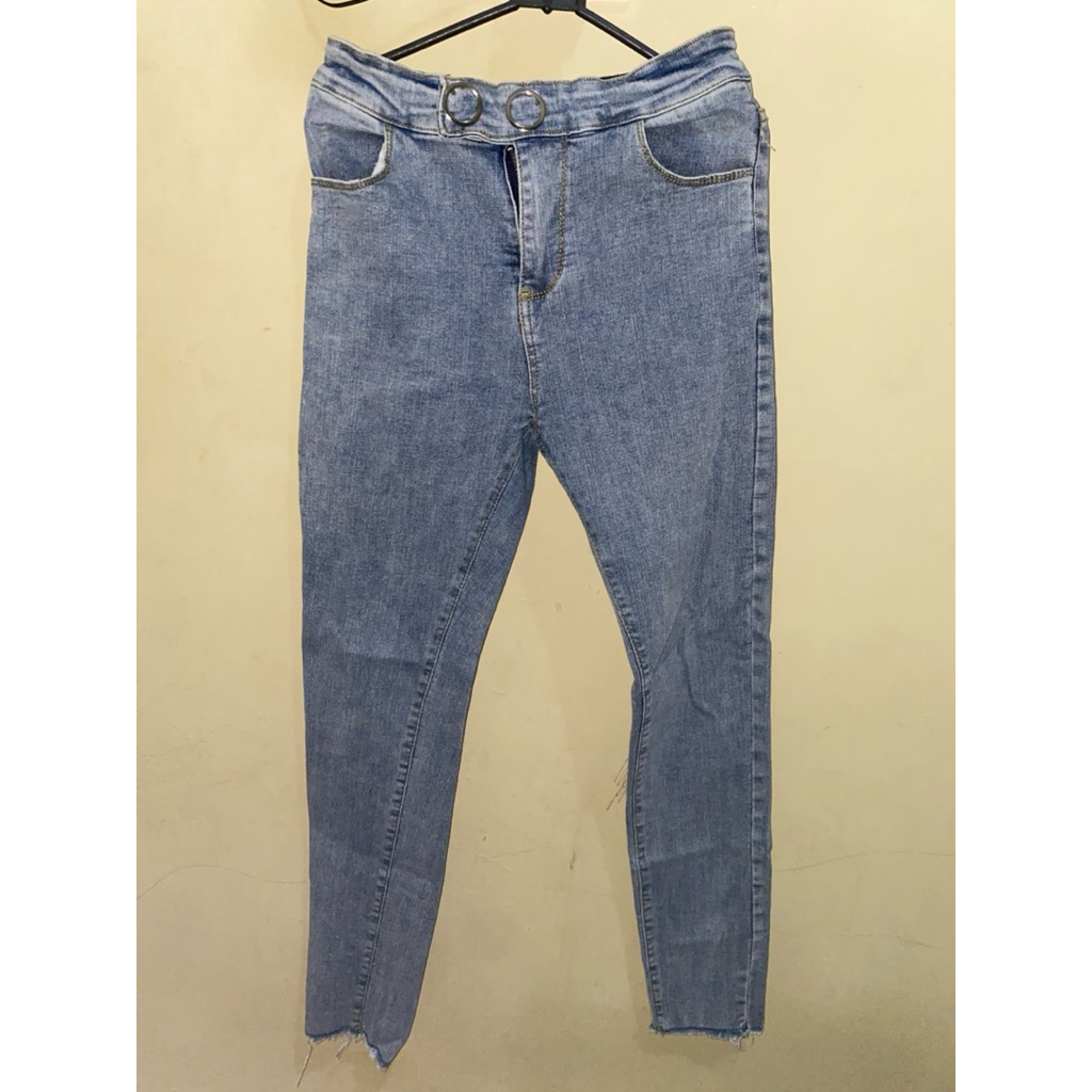 Celana Jeans stretch kancing 2 besar second atau preloved