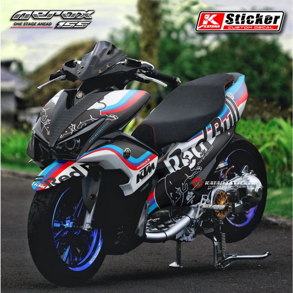 Yamaha - Striping Stiker Decal Yamaha Aerox 155 Old Full Body Design Motif BMW Squad