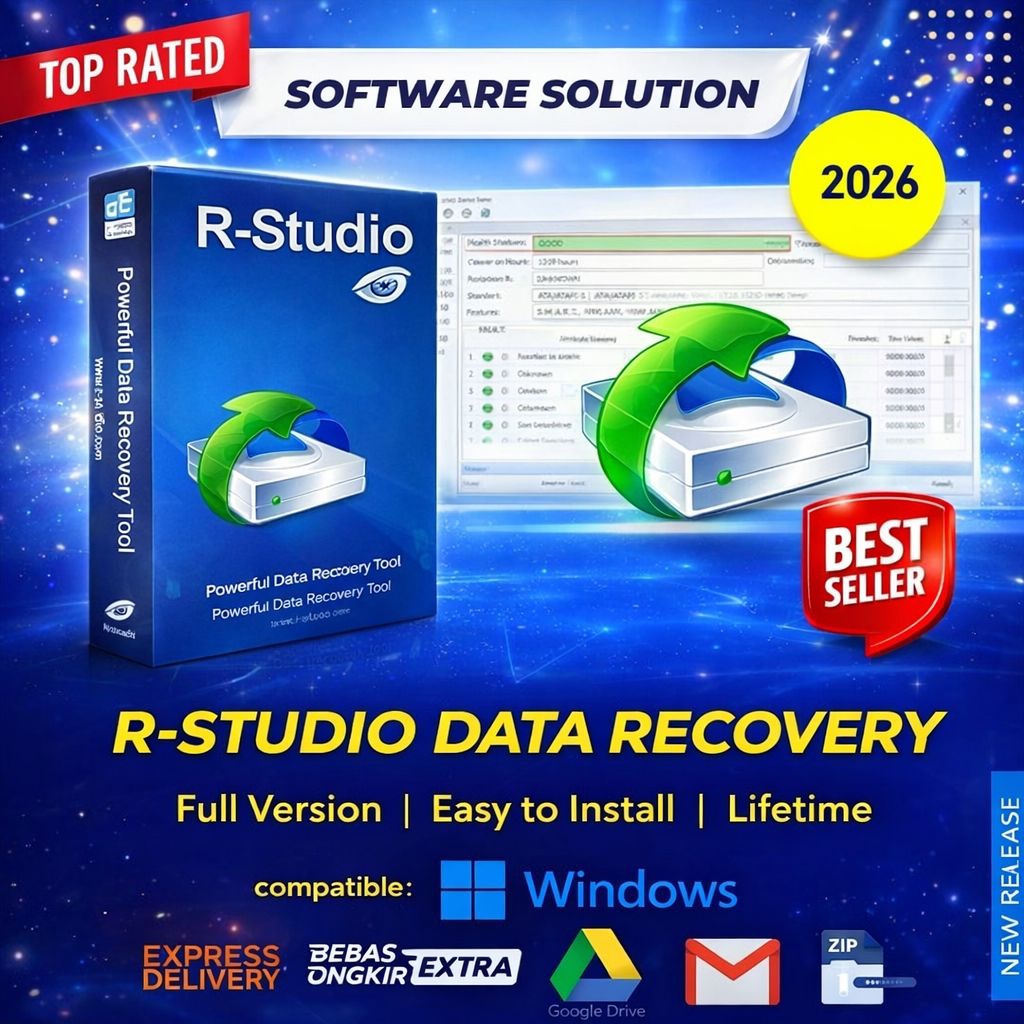 R-Studio Data Recovery Full Version Lifetime | Software Recovery Data HDD SSD Flashdisk | Support Wi