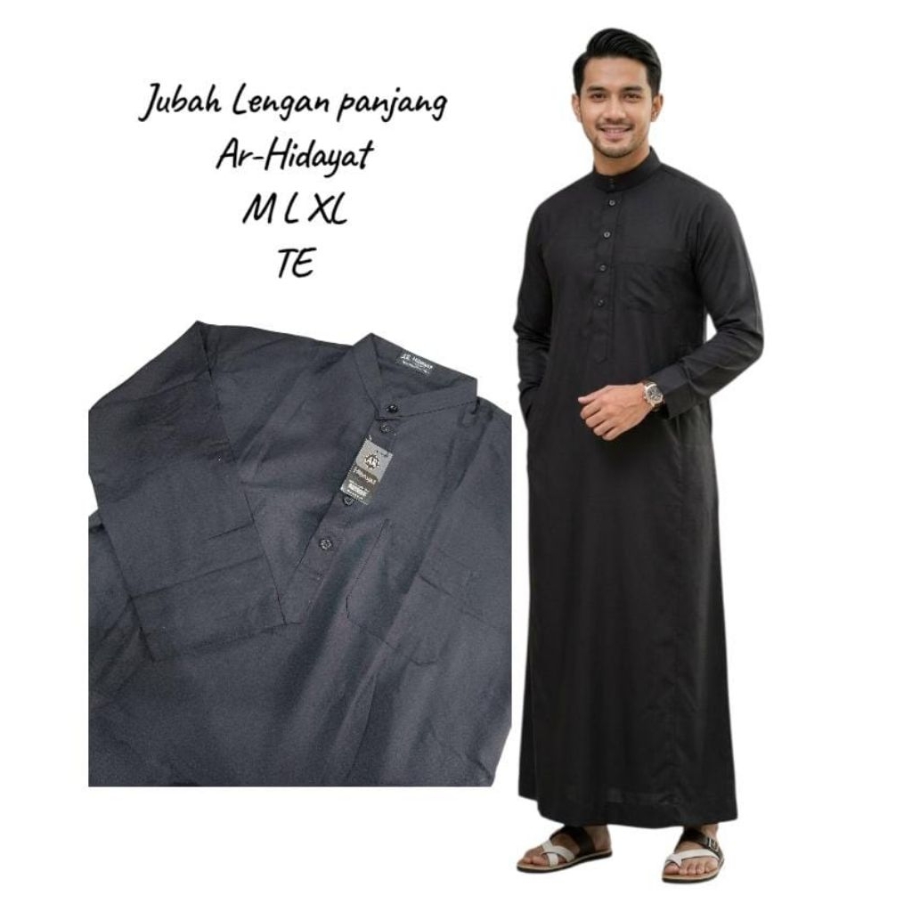 Jubah Hitam Ar-Hidayat Pria Dewasa
