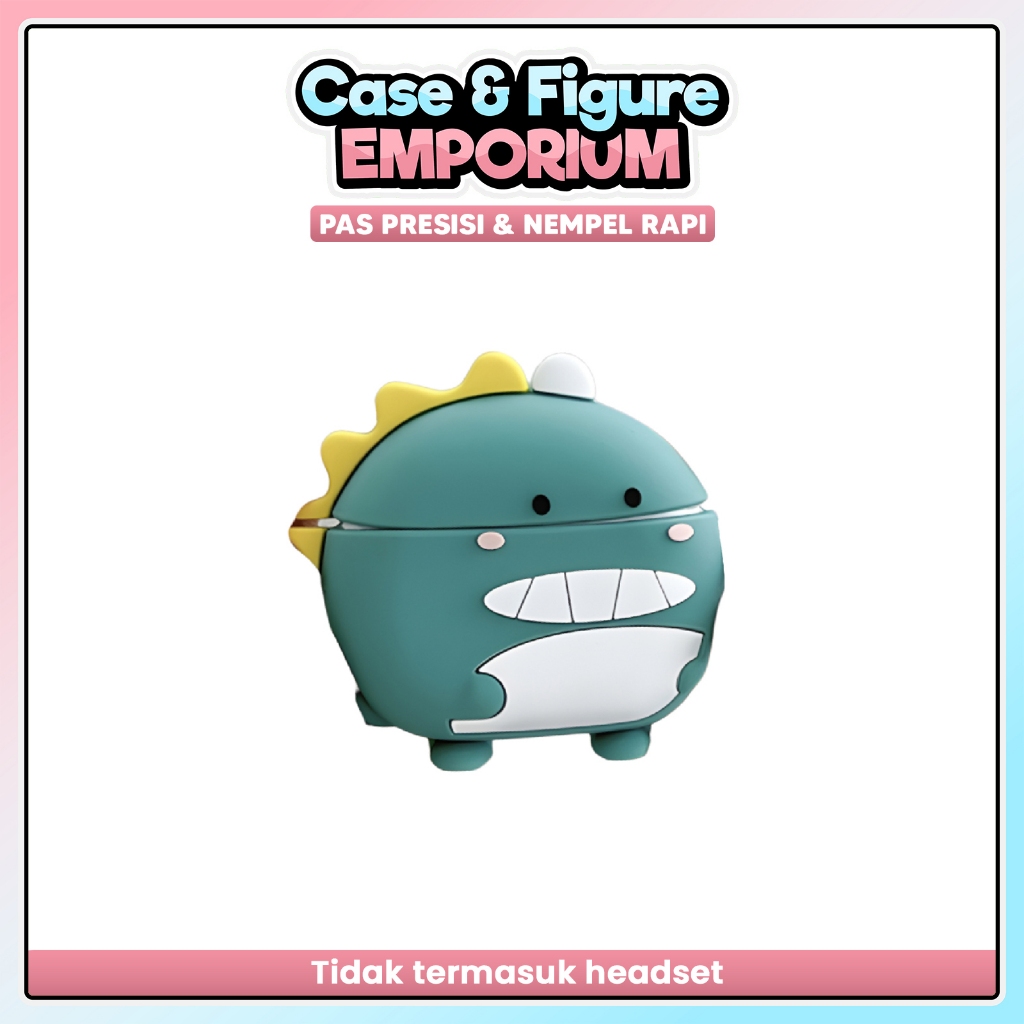 [KL] Case WM01 WM02 Baseus Encok Earphone Silikon Karakter Kartun 3D 05 Dino Hijau