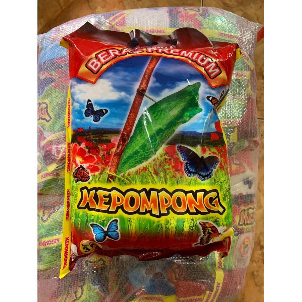 Beras Premium Kepompong 3kg - Putih Pulen, Cocok untuk Zakat Fitrah dan Hantaran