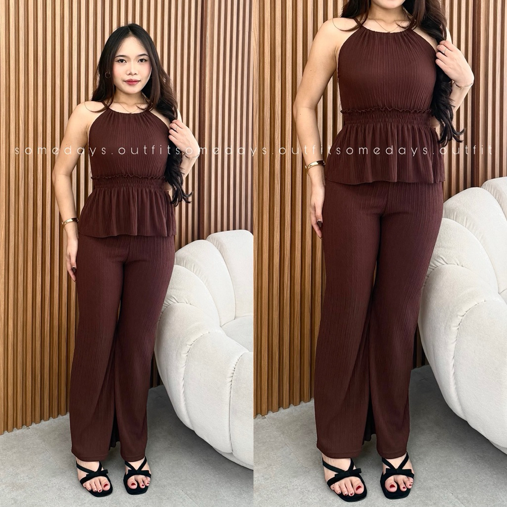 Melia Set | Setelan Atasan & Celana Panjang Wanita Kekinian Lady Crush