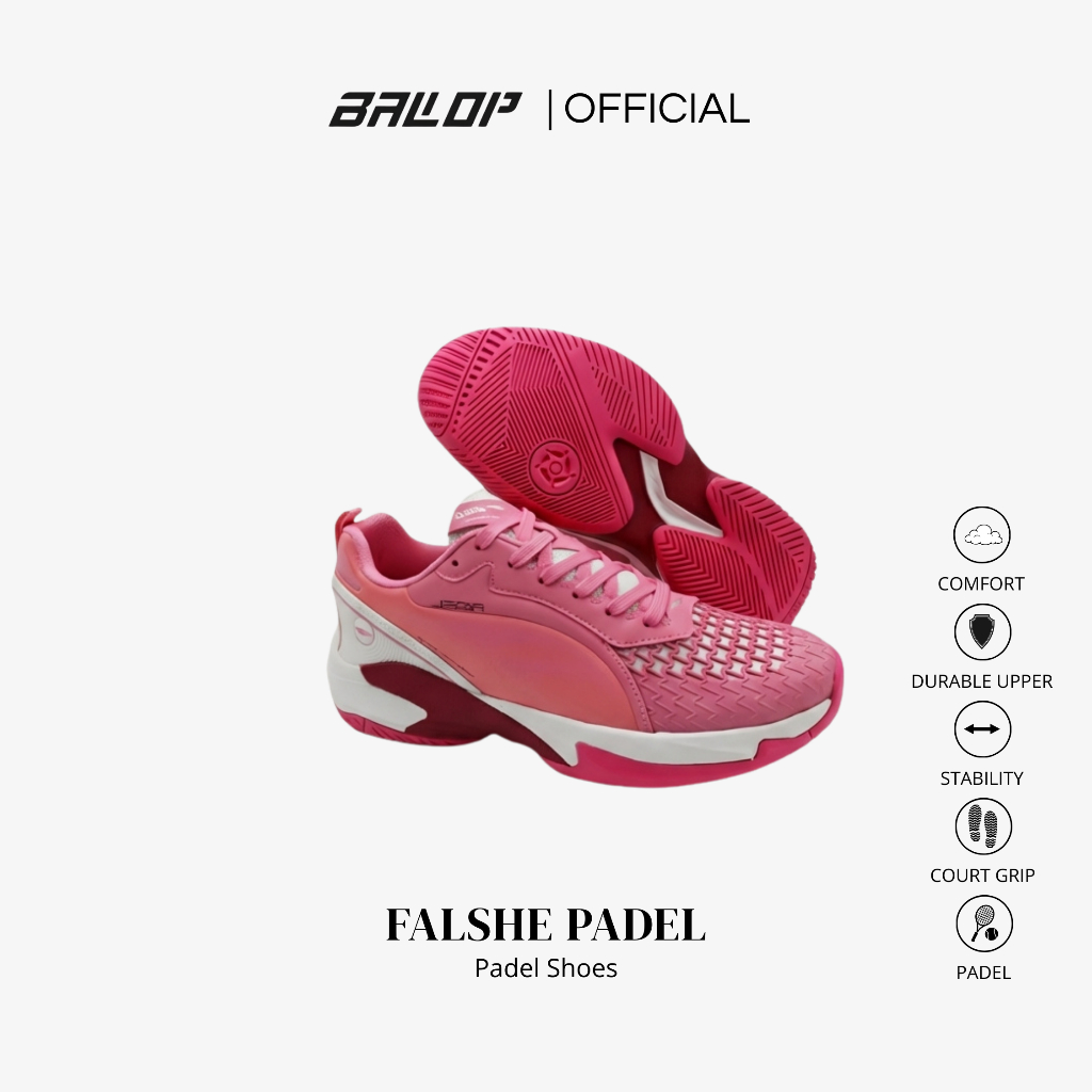 BALLOP Falshe Padel Sepatu Olahraga Padel Tenis Pria/Wanita Pink