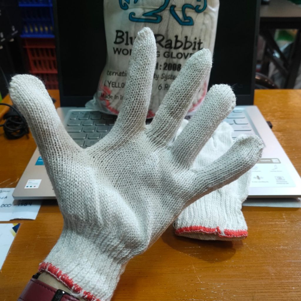 Sarung Tangan Benang 6 Blue Rabbit / Sarung Tangan Katun B6 Murah